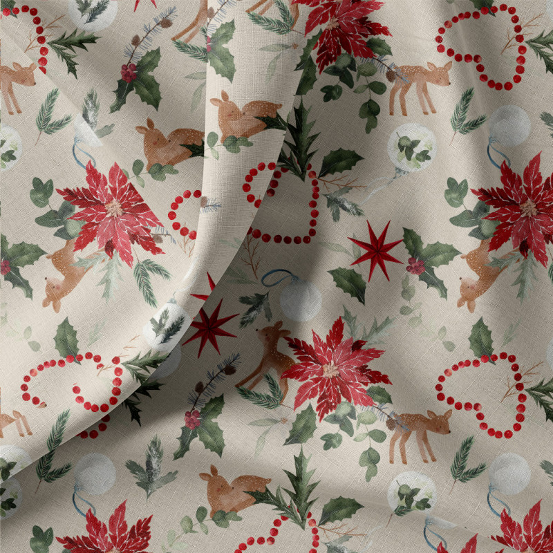 Algodón estampado NORTEN Beige / Rojo